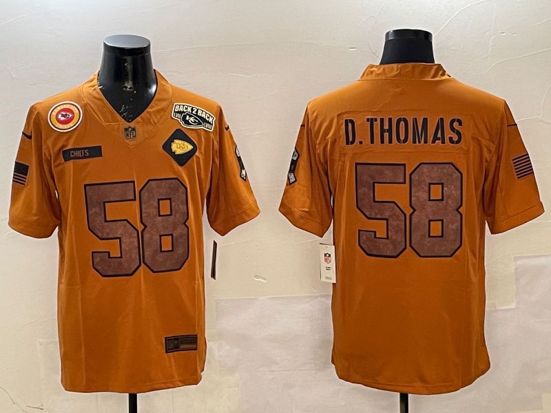 Men Kansas City Chiefs #58 Thomas Yellow 2025 Nike Salute to Service Limited NFL Jersey style 7->kansas city chiefs->NFL Jersey